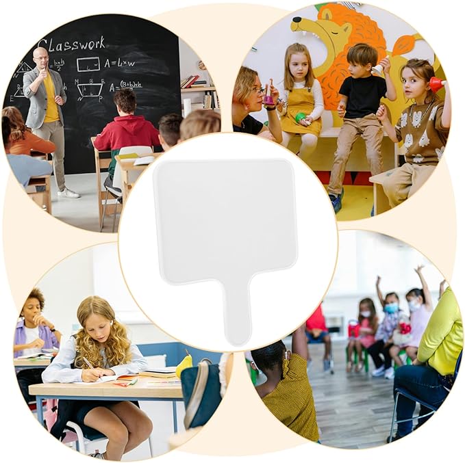 Homoyoyo Personal Whiteboard Handheld Answer Paddle Dry Erase Lap Board Sided Whiteboard Markers Classroom Teaching Tool