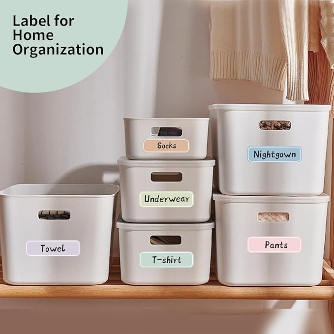 Self-Laminating Waterproof Water Bottle Labels - 320PCS Colored Write-on Name Label Stickers for Baby Daycare, Kids School Supplies and Home Organization