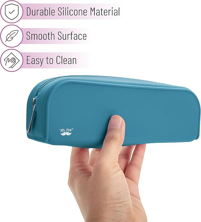 Mr. Pen- Silicone Pencil Case, Aesthetic Pencil Bag for Women, Makeup Pouch, Multifunctional Pouch for Stationery, Cosmetics and Electrical Goods Storage