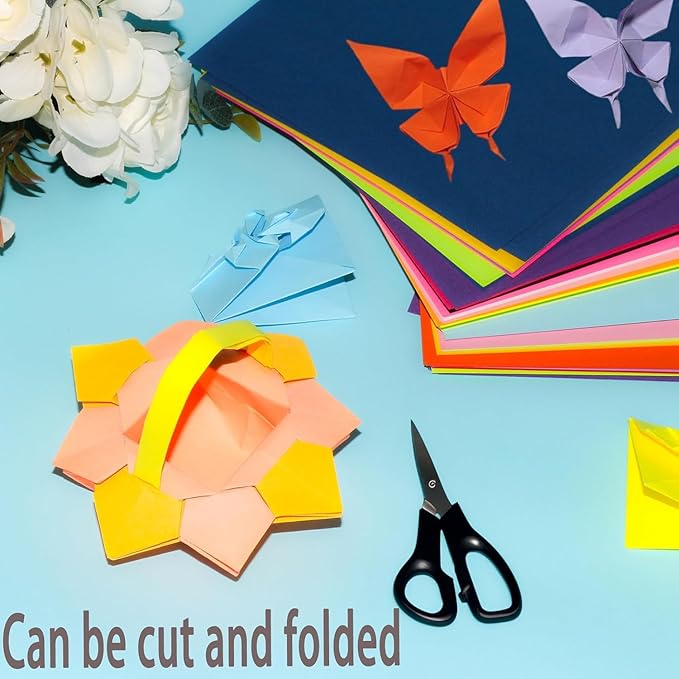 200 Sheets of Black Origami Paper,6x6 inch Double Sided Color, kit for kids,Colored Paper Kit Gifts for Beginners
