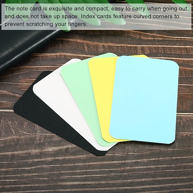 PATIKIL 3.5" x 2" Blank Paper Business Cards, 300 Pack Small Index Flash Cards Words Message Note Card Mini Tags for DIY Gift Scrapbooking, Yellow Blue Green