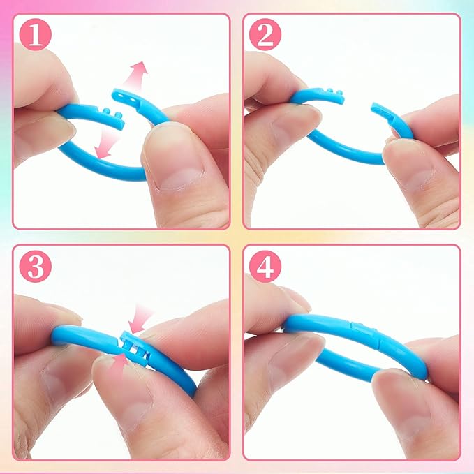 40Pcs Loose Leaf Binder Rings Colorful Book Plastics Notebook Paper Ring for Flash Cards Keychain Key Ring for Books Index Cards Students Teachers Workers School Office,8Colors,1.5inch