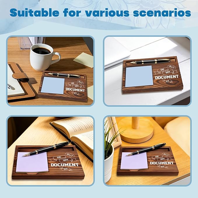 FOUGSTA Funny Office Gifts for Accountant, Gag Office Gifts for Accountant, Gag Desk Decor Gift for Coworker,Wooden Notepad Pen Holder With Funny Quotes,16.5 x 12 x 1.5 cm,XXN12