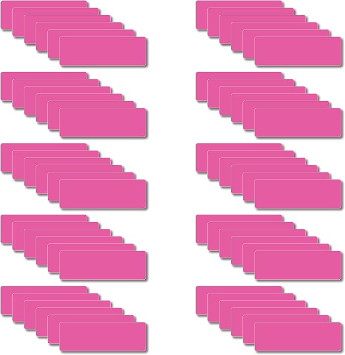 IMAGAME Magnetic Dry Erase Magnets Labels 3x1 inches, Reusable Name Tags, Organizing Schedules in Office/Classroom. Work on Fridge/White Board (Pink 60Pcs)