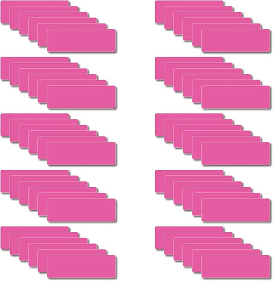 IMAGAME Magnetic Dry Erase Magnets Labels 3x1 inches, Reusable Name Tags, Organizing Schedules in Office/Classroom. Work on Fridge/White Board (Pink 60Pcs)
