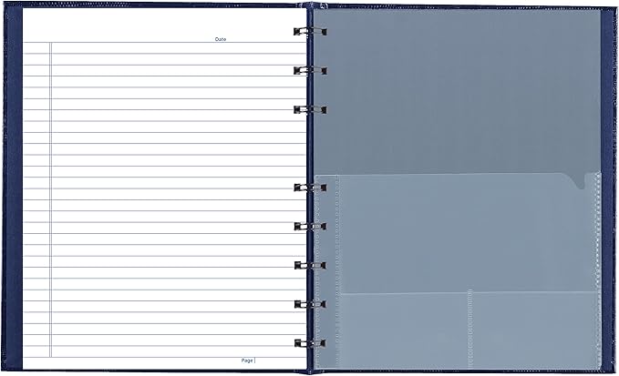 Blueline NotePro™ Executive Notebook, Indexing System, Refillable, Hard Cover, 9.25" x 7.25", 150 Ruled Pages, Indigo Blue (A7150.BLU)