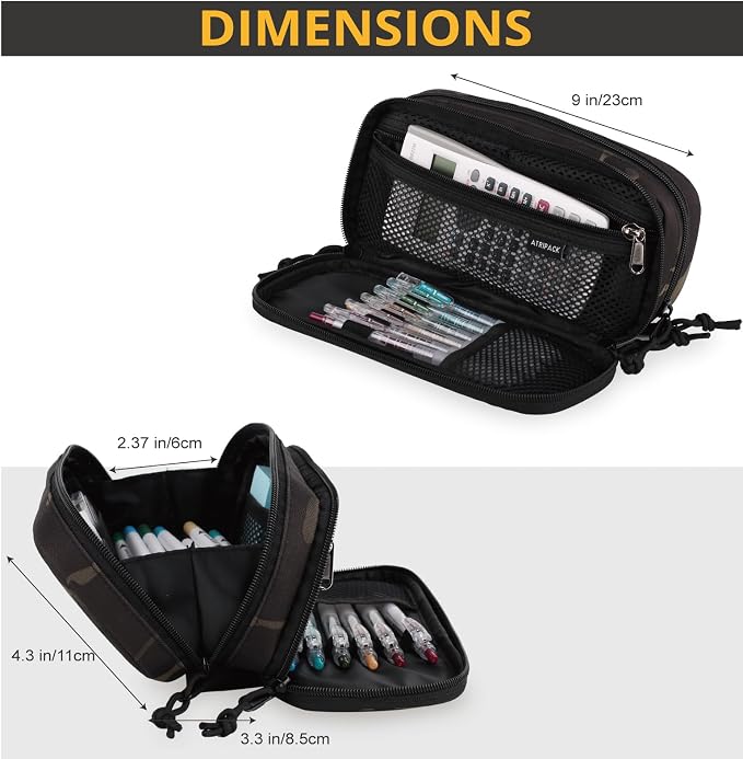 Tactical Pencil Case for Boy,Wide open Pen Pouch Bag with Handle for School | Marker Organizer Case Pen Box, Tool Bag Desk Organizer for School College Office Organizers for Kids Men Women Adult Teens