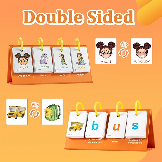 Alened Phonics Flash Cards Sentence Building for Kids, Learn to Read Sight Words Phonics Flashcads, Special Education Homeschool Classroom Supplies