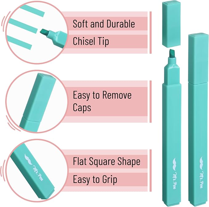 Mr. Pen- Bulk Aesthetic Highlighters No Bleed, 32 Pack, Vintage, Chisel Tip | Bulk Cute Highlighters Assorted Colors for Journaling, Highlighting, Underlining, Fast Dry, School Supplies