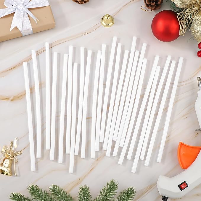 72 Pack White Hot Glue Sticks, 8" Long x 0.27" Dia Mini Glue Sticks for Arts Crafts, DIY, Home General Repair, Holiday Gift Crafts, Bonding, Decoration, Car Dent Repair