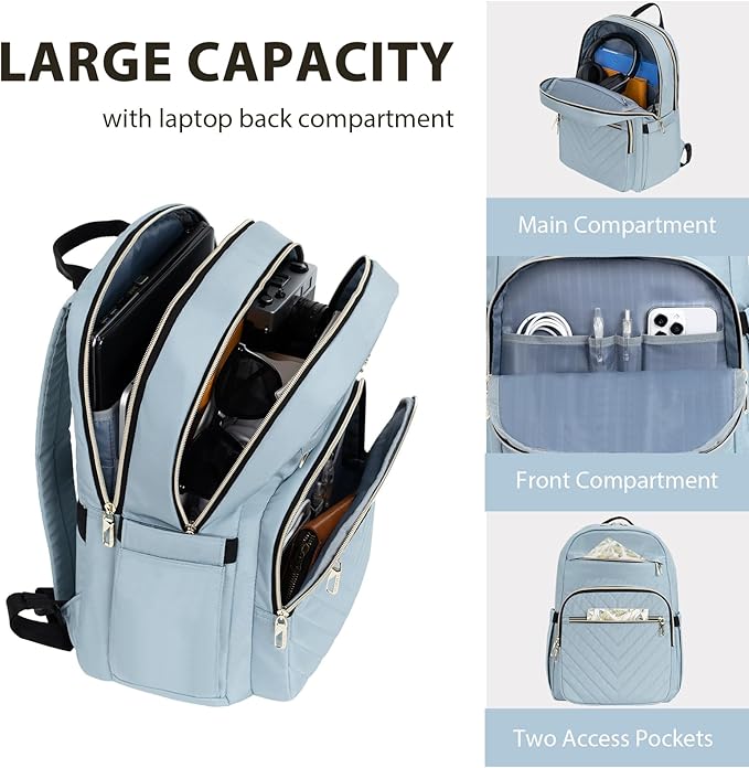 VANKEAN 15.6 Inch Laptop Backpack for Women Large Capacity Waterproof | Waterproof Backpacks Stylish Travel Bags Casual Daypacks for College, Business
