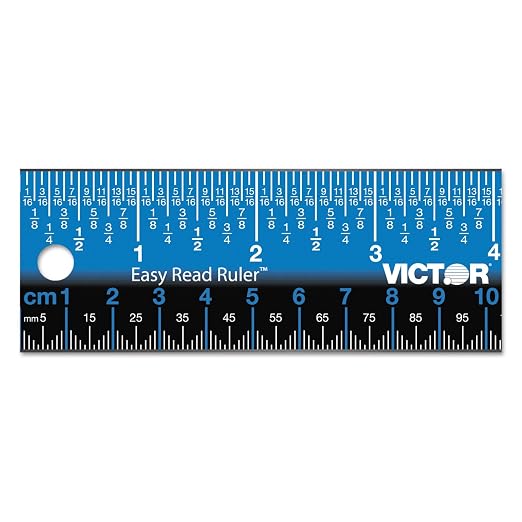 Victor Easy Read 18.25-Inch Stainless Steel Ruler, Metal Straight Edge Ruler with Cork Backing, Standard and Metric Measuring Tool for School, Office, Drafting, Drawing, and Crafts