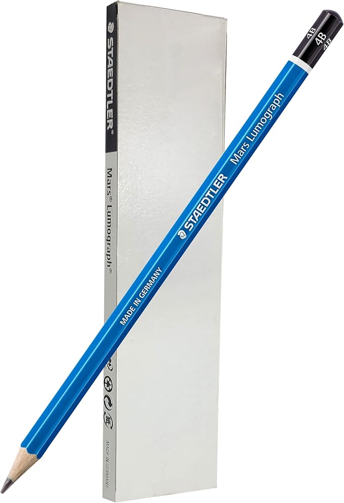 STAEDTLER Mars Lumograph 4B Graphite Art Drawing Pencil, 6 Pencils
