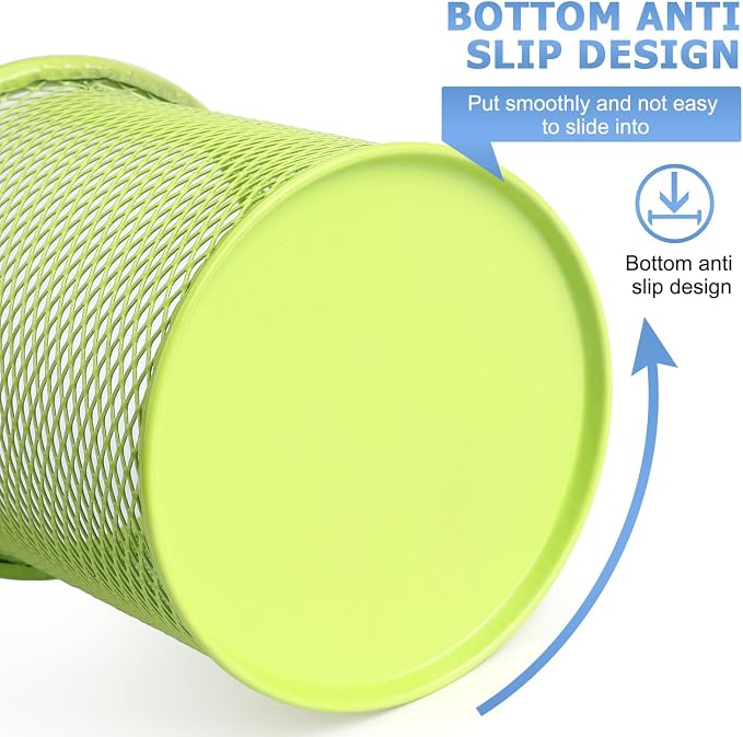 Tamaki Pen Holder Cup for Desk, Wire Mesh Pencil Cup Holder, Green | Pen Cup for Desk Office Pen Organizer