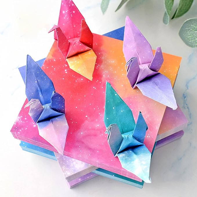 Origami Paper Kit for Kids Adults, 400 Sheets Starry Double-Sided Square Origami Paper for DIY Decoration, Craft Paper, Scrapbook Decor, Folding Crafts (3.74*3.74in)