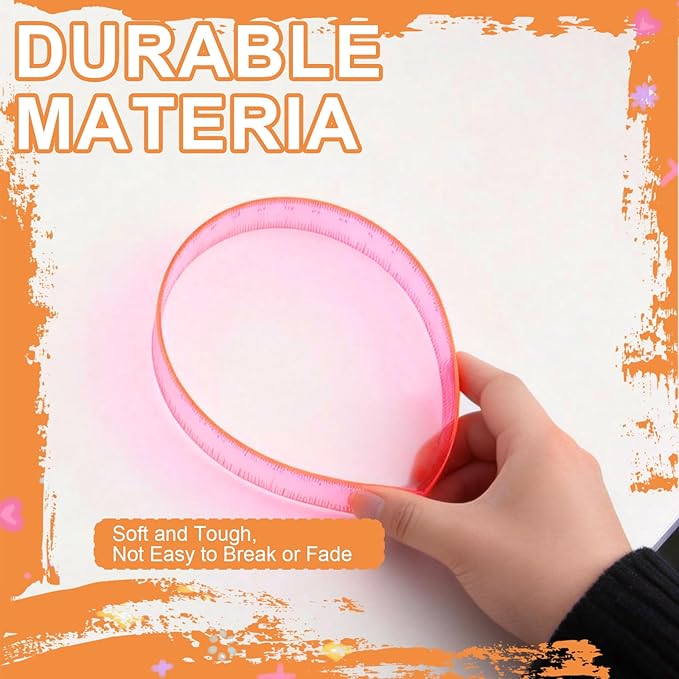 32 Pcs Multicolor Plastic Rulers - 12 Inch Shatterproof Flexible Measuring Tools with in/Cm Scales, Ideal for Classroom, Office & Art Projects
