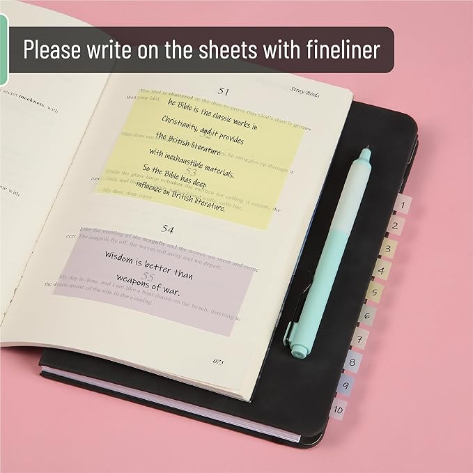 Mr. Pen- Transparent Sticky Notes Set, 1650 Sheets, Transparent Sticky Notes Tabs for Bible Study, Office, School, Planning, Journaling & Organization