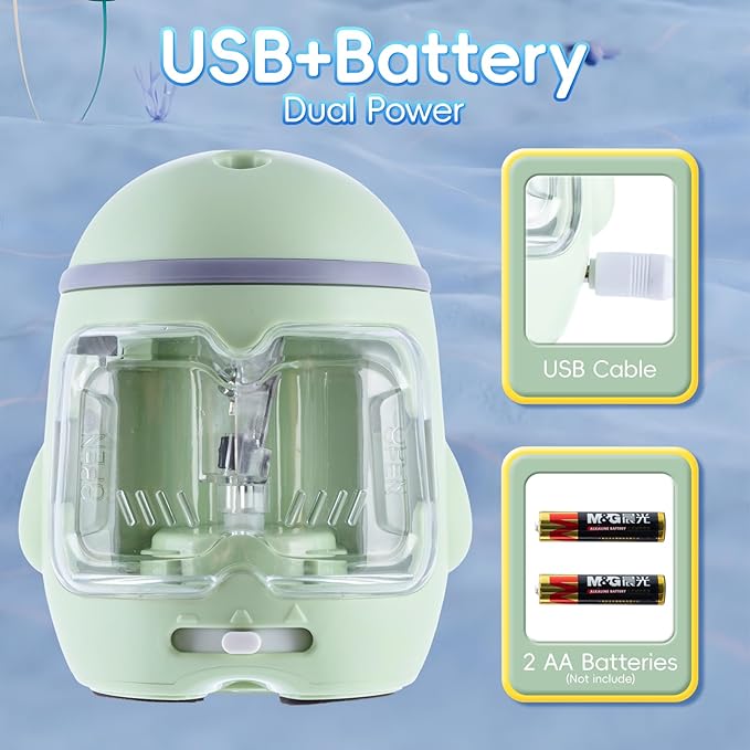 M&G Electric Pencil Sharpener, Portable Pencil Sharpener Battery/USB Dual Power Operated Sharpener for Pencils Kids Students Home Classroom School Office (Cute Duck)
