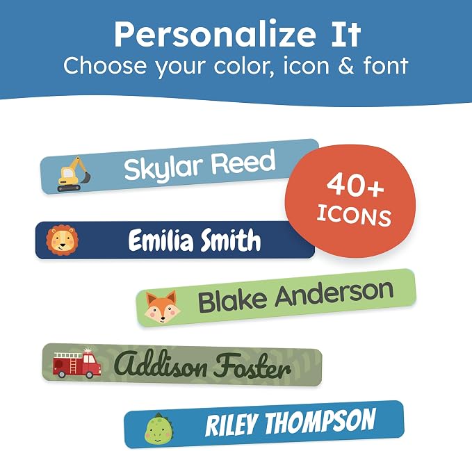 Personalized Kids Name Labels for Pencils Color Mix [75pcs] - Waterproof Name Stickers for School & Daycare - Pencil Custom Name Stickers - Children Name Stick On Labels for Pens (2.0”x0.3”)