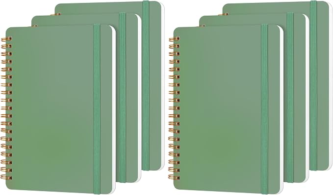 Utron 3 PCS Small Spiral Notebook 5x7, Notebooks for Note Taking, Green Spiral Journal Notebook, Work Notebook Small Notebooks 5x7 with Strap, Cute Notebooks for Women 70 Sheets/Note Books (Pack of 2)