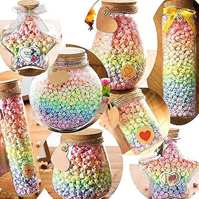 Origami Paper Stars, Colorful Handcraft Origami Lucky Star Paper DIY Paper Arts Creativity Hand Art Crafts (four-leaf clover (540) sheets)