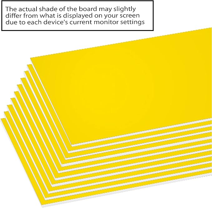 BAZIC Products Foam Board 20" X 30" Yellow, Colored Foam Boards 3/16 Inch Thickness, Presentation Signboards School Craft Project Framing Display, 25-Pack