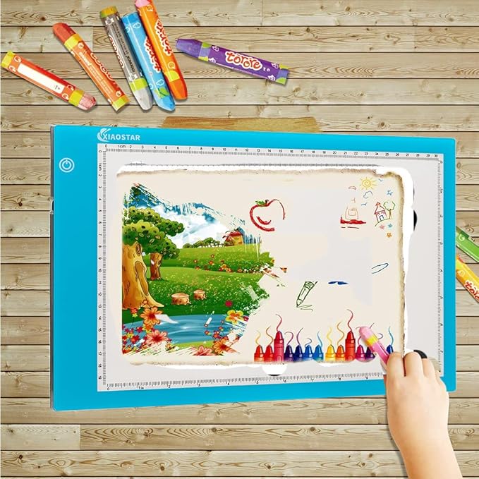 XIAOSTAR Light Box Drawing Pad, 12000 Lux LED Tracing Board A4, USB Powered (Not Rechargeable) PMMA Panel, Adjustable Brightness for Diamond Painting, Sketching, Animation, X-Ray–Includes Accessories