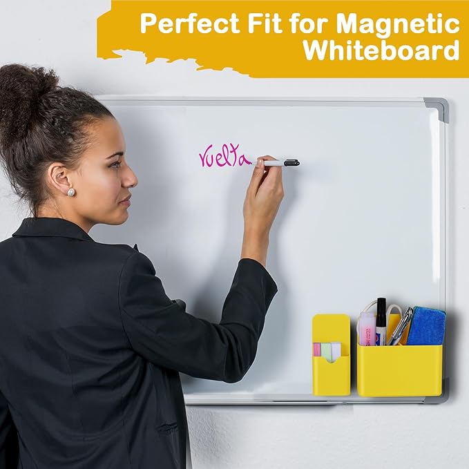 KITANIS Magnetic Pen Holder,2 Pack Magnetic Dry Erase Marker Holder with Generous Compartments,Strong Magnet Storage Marker Pen Pencil Organizer for Refrigerator,Whiteboard,Locker Accessories
