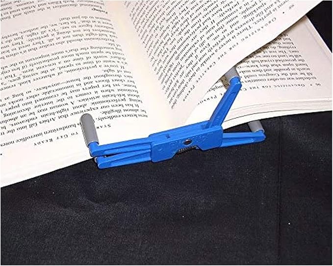 Portable Book Page Holder for Hands Free Reading in Bed, on The Go, on The Treadmill & Exercise Bike - Works on Hardcovers, Paperbacks, Magazines, and Comic, Art, Piano and Recipe Books
