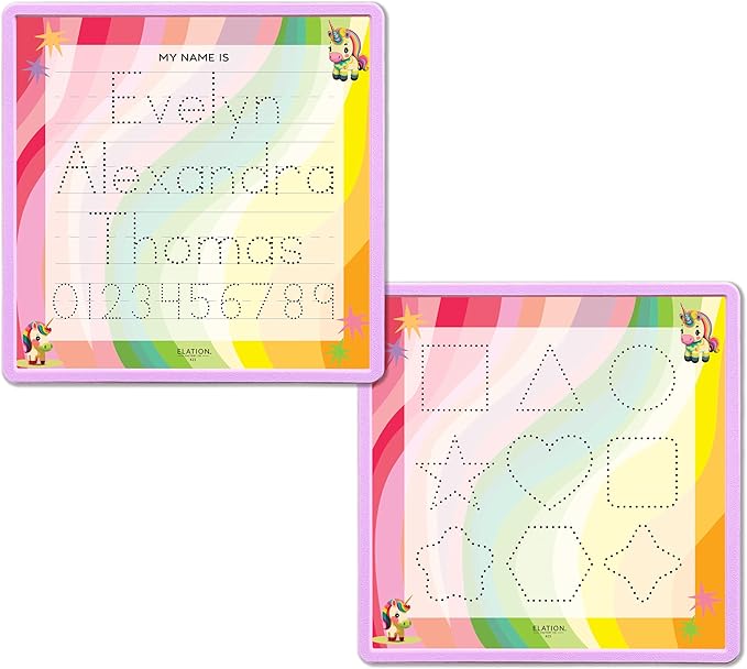 Kid's Name Tracing Board | Dry Erase Letter Tracing | Reusable Writing Practice Board | Personalized | Baby Unicorn Theme