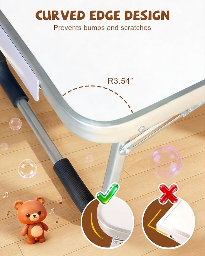 Lap Desk, Dry Erase Board Table with Markers & Magnets, Portable Foldable Art & Activity Desk for Drawing, Writing & Play, Home and Travel Use