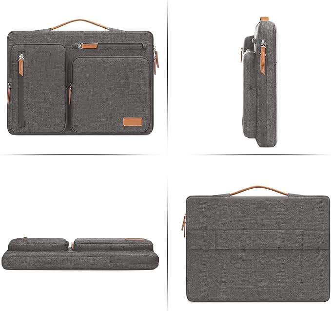MOSISO 360 Protective Laptop Case 17.3 inch, 17-17.3 inch Laptop Sleeve Compatible with Dell, HP, Lenovo, Asus, Acer, Alienware, Side Open Carrying Case with 4 Zipper Pockets&Handle, Taupe Gray