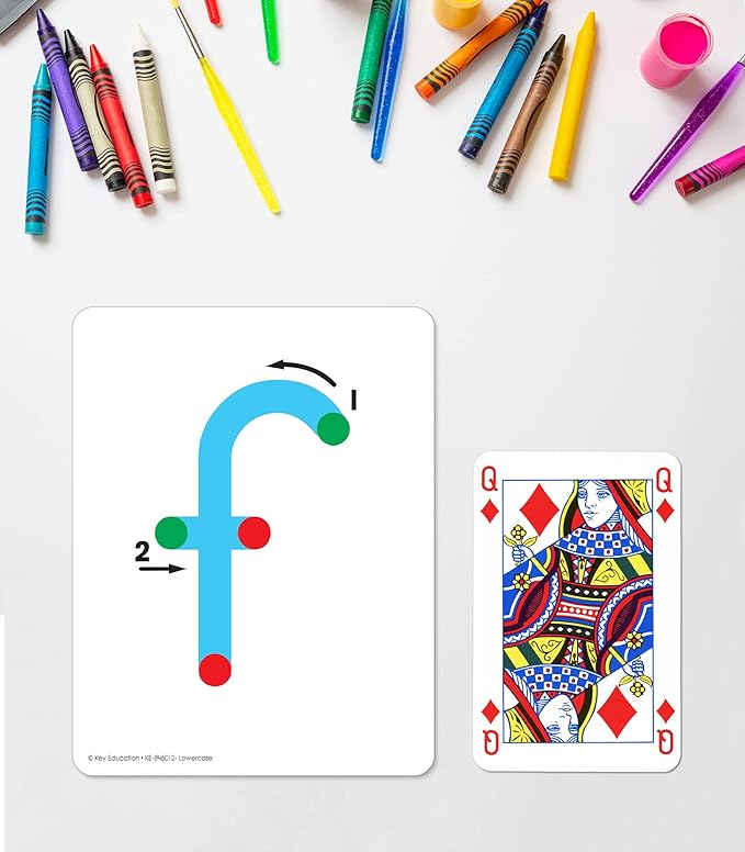 Key Education 26-Piece Textured Touch and Trace Cards Lowercase Letters, Color-Coded Letter Tracing Flash Cards, Multisensory Alphabet Cards for Letter Recognition, Practice Alphabet Writing