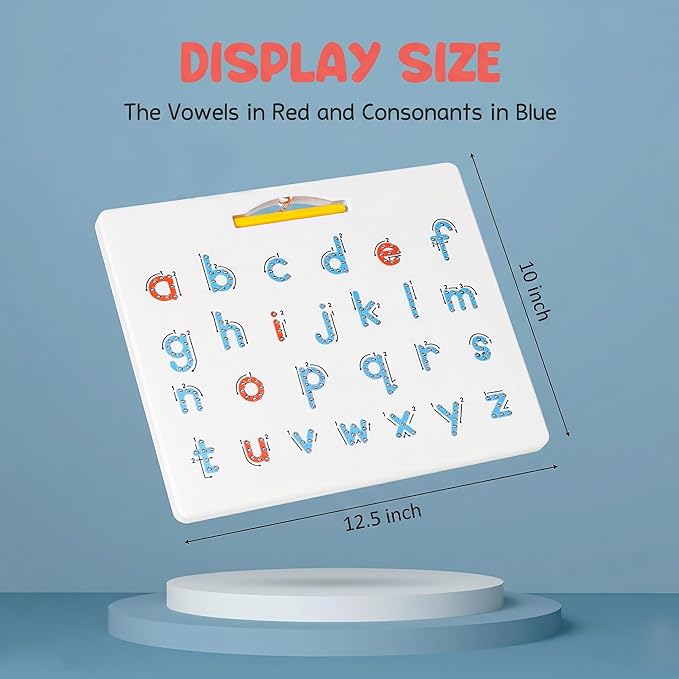 LovesTown Magnetic Alphabet Tracing Board, Double Sided Magnetic Letter Board for Kids Preschool Educational Learning Toys for Toddlers