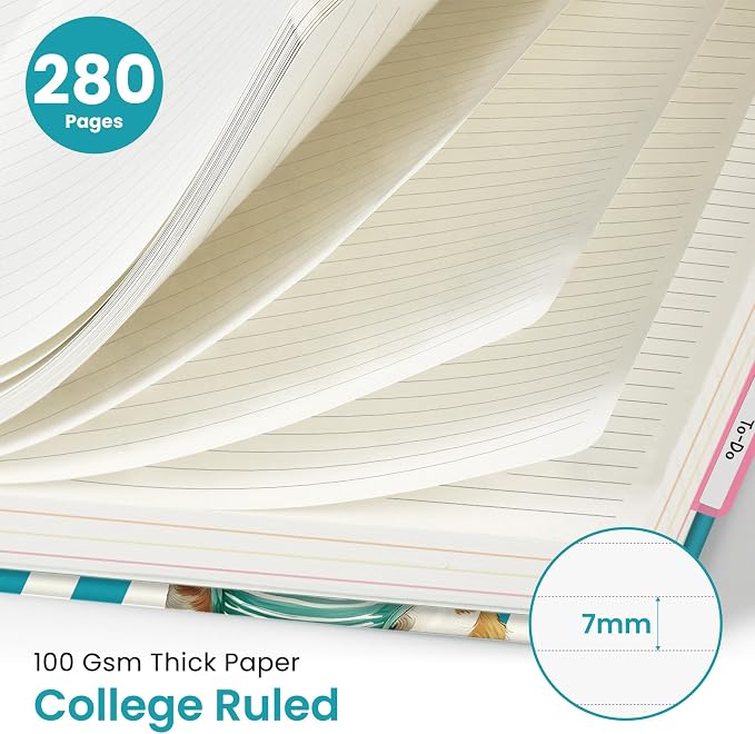 Taja Spiral Notebooks for Work 5 Subject Notebook with Removable Dividers