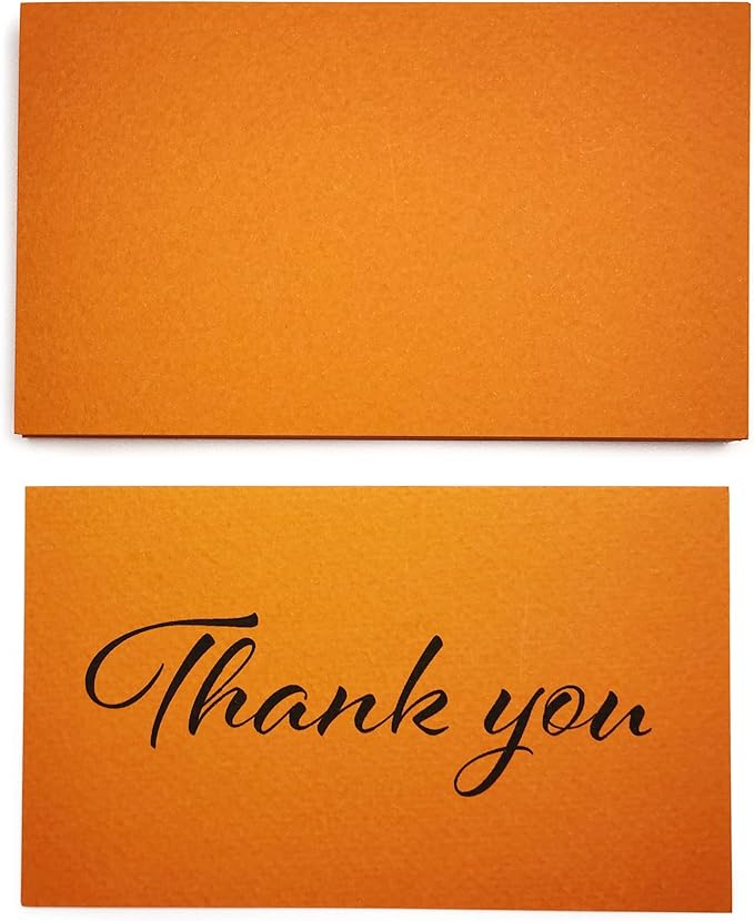 PPAPPAPPIYO 50 Pack 3x5 Colored Index Cards, 180gsm Premium Textured Blank Flash Cards, Heavyweight Cardstock for Study, Recipes, and DIY Crafts (orange)