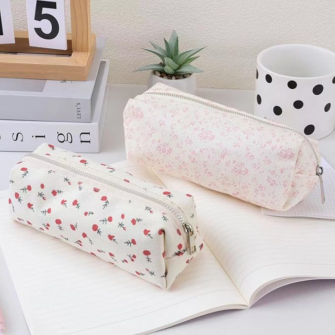 Cute Pencil Case Aesthetic Student Pencil Pouch Coin Pen Pouch Cosmetic Bag Office Stationery Organizer For Kids Teen School (Z-Violet)