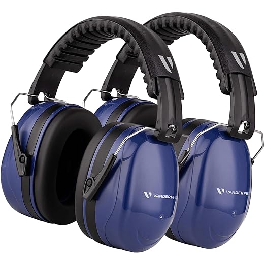 Vanderfields - Hearing Protection Ear Muffs - Over 35 dB (2K Hz) Broad Noise Cancelling Sound Reduction - Adults & Teens