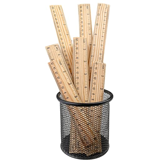 Wooden Ruler, 6 inch 8 inch 12 inch Ruler, Pack of 3, Wood Ruler, Rulers for Kids, Measuring Tools, Ruler Set, Ruler in Inches and Centimeters