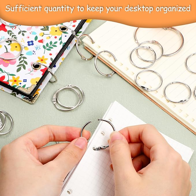 500 Pack 1.2 Inch Loose Leaf Binder Rings 30mm Metal Office Book Rings Office Book Flashcard Ring Metal for Index Cards, Notebooks, Flashcard, Papercards, DIY Crafts, Keychain