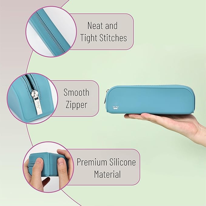 Mr. Pen- Silicone Pencil Case, Aesthetic Pencil Bag for Women, Makeup Pouch, Multifunctional Pouch for Stationery, Cosmetics and Electrical Goods Storage