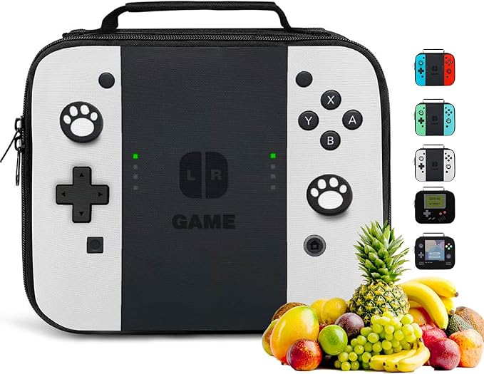 Insulated Lunch Box for Boys Girls, Game Lunch Bag for School Work Office Travel Picnic Hiking Beach, Waterproof Leakproof Portable Fits Most Bento Boxes