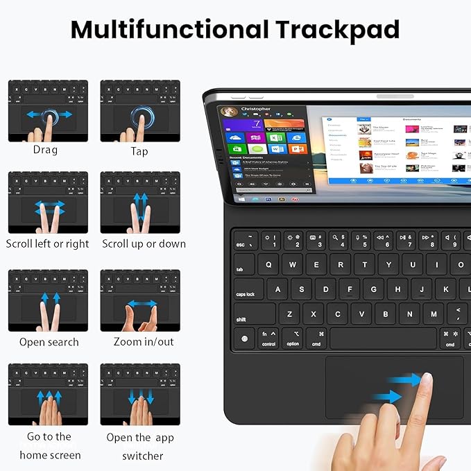 Keyboard Case for iPad Air 11-inch (M4 2026/M3 2025/M2 2024), iPad Pro 11-inch 1st/2nd/3rd/4th Gen, iPad Air 10.9-inch 4th/5th Gen, Magnetic Magic-Style Keyboard with Trackpad & Stylus Pen