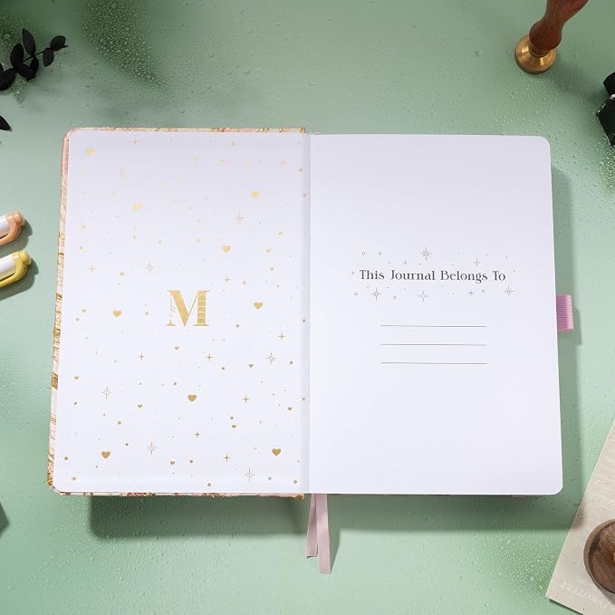 MGGAO Dotted Journal Notebook, A5 Fabric Journal for Women Men
