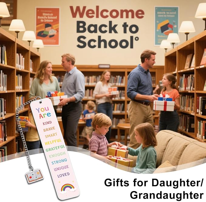 Bookmarks for Kids, Back to School Gifts for Kids, Book Marks for Reading Kids, 8th 5th Grade School Supplies for Girls, College Dorm Room Essentials for Girls Daughter Granddaughter