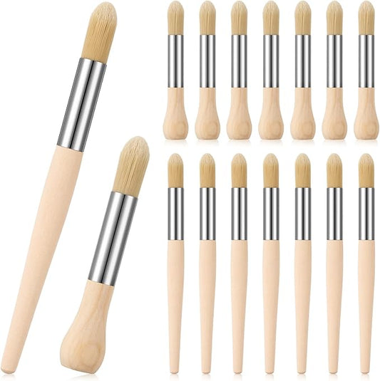 Sinload 16 Pcs Watercolor Paint Brushes for Kid Baby Toddler Jumbo Brushes with Chubby Wood Handles Easy to Grip Round Paintbrushes Non Toxic Vegan Bristles for Painting Art Supplies Craft Projects
