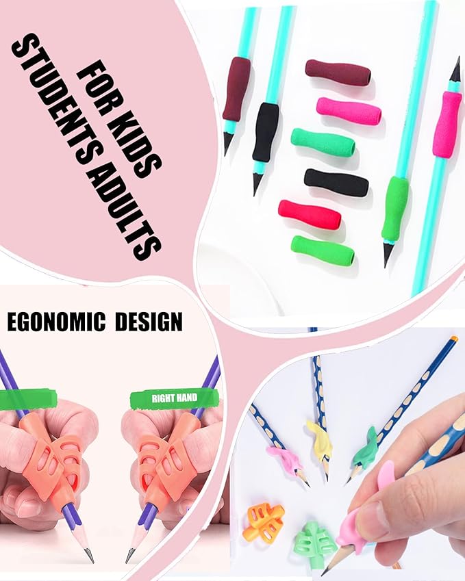 Pencil Grips for Kids Handwriting,10 Pack Silicone Pencil Grippers Holder Posture Correction for Preschooler Training, Pen Writing Aid Tool for Preschooler Kids Students (10 Pcs-Multicolor)
