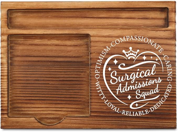 THRXOBN Desk Organizer for Surgical Admissions Professionals & Healthcare Workers - Natural Wood with Slots for Notes, Pens, and Small Office Supplies – Practical & Stylish Workspace Solution,WSH11