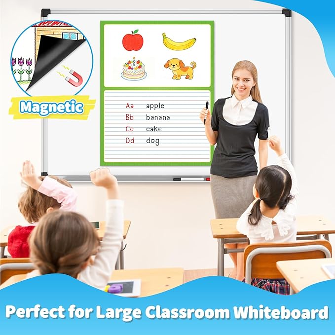 Giant Magnetic Draw & Write Journal Chart for Kids, Dry Erase Writing Paper with Picture Space Primary Composition Handwriting Practice, Pre K Kindergarten First Grade Classroom Must Haves