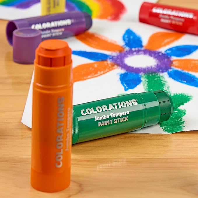 Colorations Jumbo Tempera Paint Sticks - 6 Colors